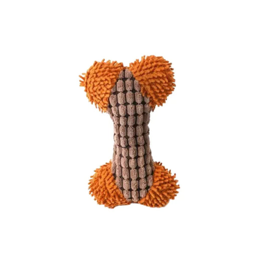 Durable Squeaky Pet Toys Corn Mop Bone Plush Dog Chew Toys